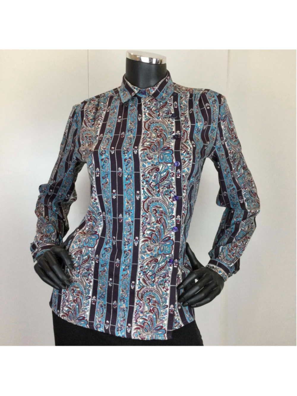 Vintage Michael London shirt, Montréal, 1970s maximalist, size S